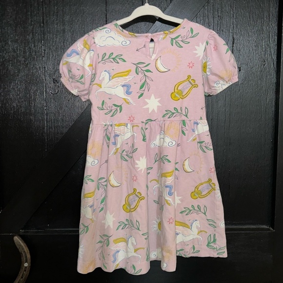 Mini Boden Girls Adorable Puff Sleeve Dress Winsome Pink Greek Toile Sz 5-6Y - Picture 9 of 12